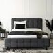 Ліжко двоспальне оксамитове MEBEL ELITE LINO Velvet 140x200 Сірий
