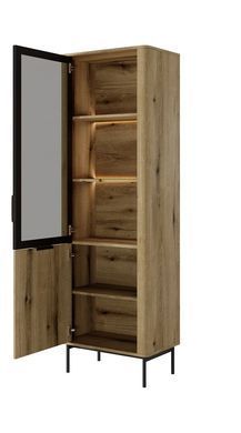 Витрина высокая с подсветкой Perfect Home Уилсон / Wilson 2-дверная 2D1W/63 Дуб эвок фотография
