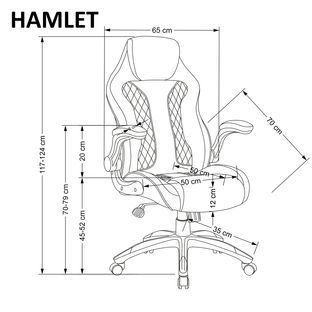 Компьютерное кресло HAMLET Halmar Черный/Серый фотография
