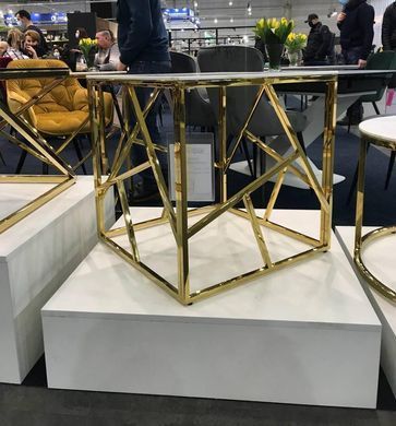 Журнальный столик ESCADA B II Signal 55x55 Белый Эффект Мрамора / Золото фотография