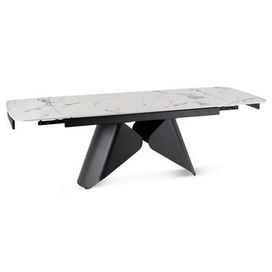 Стол раскладной MEBEL ELITE VERONA 160(240)х90 см Белый мрамор/черный фотография