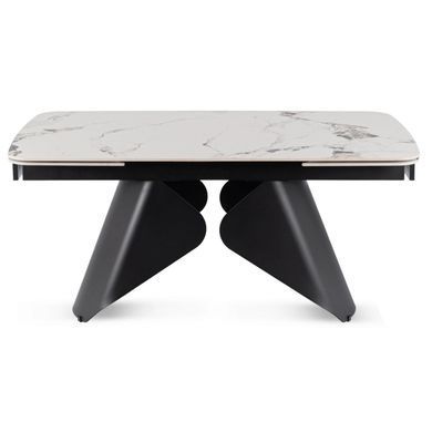 Стол раскладной MEBEL ELITE VERONA 160(240)х90 см Белый мрамор/черный фотография