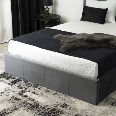 Ліжко двоспальне оксамитове MEBEL ELITE MELIA Velvet 160x200 Сірий фотографія