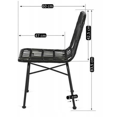 Комплект садовой мебели MEBEL ELITE стол FARGO + 4 стулья WALDI Черный