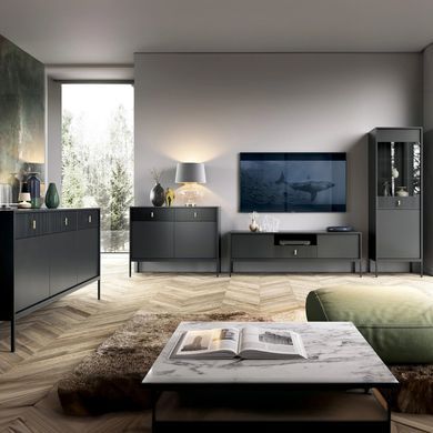 ТВ Тумба MEBEL ELITE MARCOS 154 Чорний фотографія