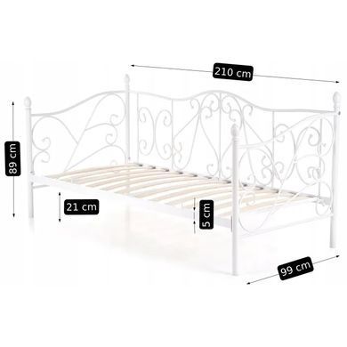 Кровать односпальная металлическая 90x200 см MEBEL ELITE MIKE Белый фотография