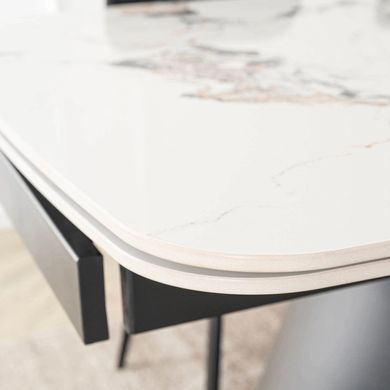 Стол раскладной MEBEL ELITE VERONA 160(240)х90 см Белый мрамор/черный фотография