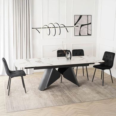 Стол раскладной MEBEL ELITE VERONA 160(240)х90 см Белый мрамор/черный фотография