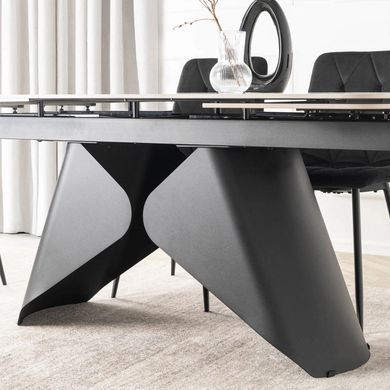 Стол раскладной MEBEL ELITE VERONA 160(240)х90 см Белый мрамор/черный фотография