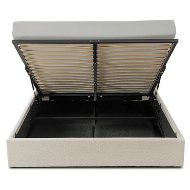 Ліжко двоспальне MEBEL ELITE MARSYLIA 180x200 см Кремовий Букле фотографія