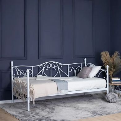 Кровать односпальная металлическая 90x200 см MEBEL ELITE MIKE Белый фотография