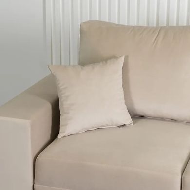 Диван 3-х местный бархатный MEBEL ELITE NICOLO Velvet 238 см Бежевый фотография