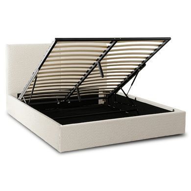 Ліжко двоспальне MEBEL ELITE MARSYLIA 180x200 см Кремовий Букле фотографія