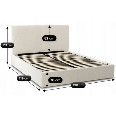 Ліжко двоспальне MEBEL ELITE MARSYLIA 180x200 см Кремовий Букле фотографія