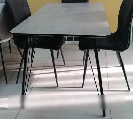 Стіл обідній TM-47 VETRO 120x80 Бетон / Чорний фотографія