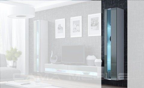 Вітрина підвісна VIGO Cama 180 New Білий Мат / Сірий Глянець фотографія