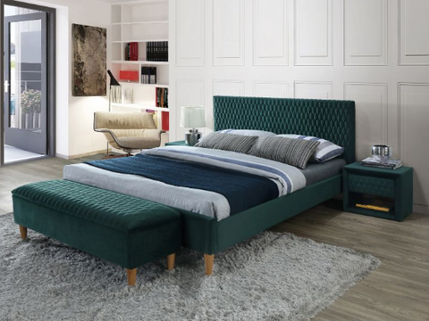 Кровать AZURRO Velvet Signal 160x200 Зеленый фотография