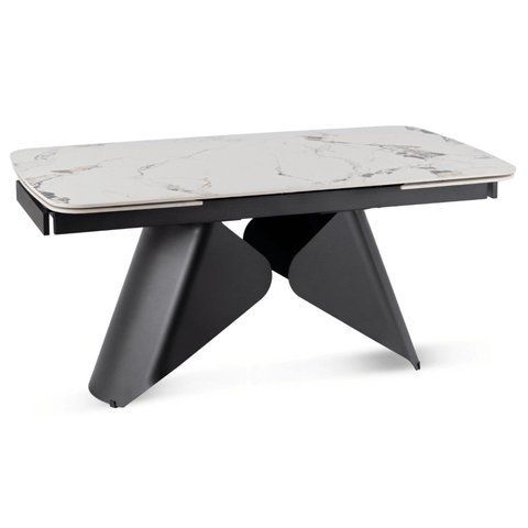 Стол раскладной MEBEL ELITE VERONA 160(240)х90 см Белый мрамор/черный фотография