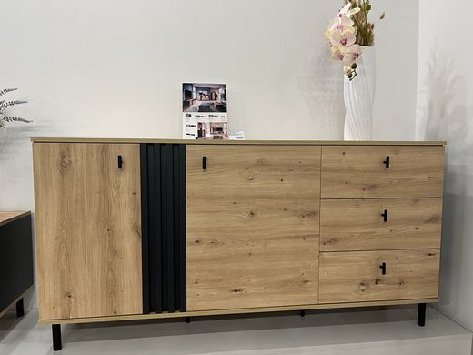 Комод Perfect Home Мадіс / Madis 2-дверний з 3 шухлядами 2D3S/165 Дуб артизан/антрацит фотографія