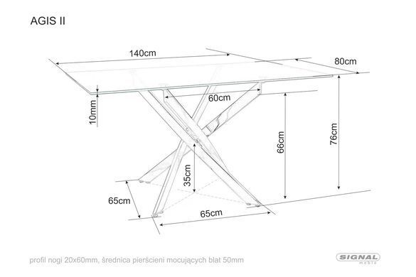 Стол стеклянный AGIS II Signal 140x80 Прозрачный / Хром фотография