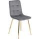 Стул бархатный MEBEL ELITE YORK Velvet, Серый / Золотой фотография