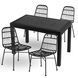 Комплект садовой мебели MEBEL ELITE стол FARGO + 4 стулья WALDI Черный