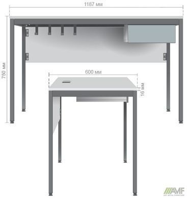 Стол письменный Осло с ящиком AMF 119x60 Дуб Сонома фотография