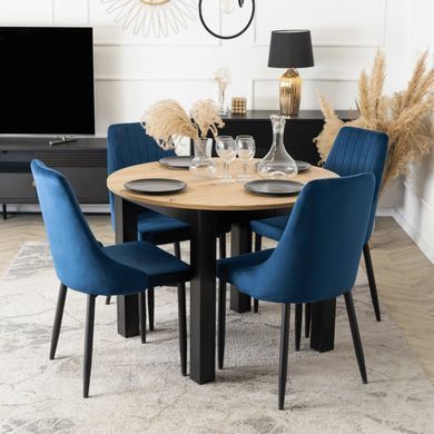 Стілець оксамитовий MEBEL ELITE BARI Velvet Синій фотографія