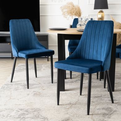 Стілець оксамитовий MEBEL ELITE BARI Velvet Синій фотографія