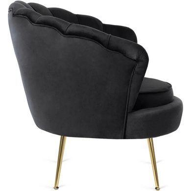 Крісло м'яке оксамитове MEBEL ELITE ANGEL Velvet Чорний фотографія