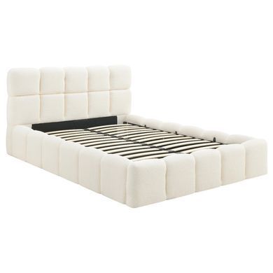 Ліжко двоспальне MEBEL ELITE MURACJA 140x200 см Кремовий Букле фотографія