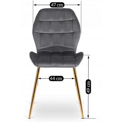 Стул бархатный MEBEL ELITE LUCKY Velvet Серый / Золотой фотография