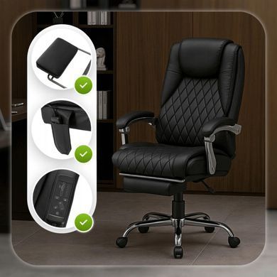 Стілець офісний поворотний з функцію масажу MEBEL ELITE GIORGIO Чорний фотографія