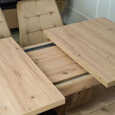 Стіл розкладний MEBEL ELITE CLARK 120(160)х80 см Дуб артизан/чорний фотографія