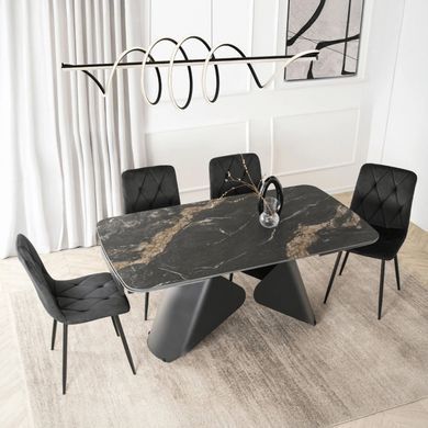 Стол раскладной MEBEL ELITE VERONA 160(240)х90 см Черный мрамор/черный фотография