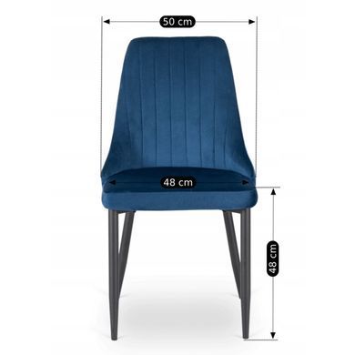 Стілець оксамитовий MEBEL ELITE BARI Velvet Синій фотографія