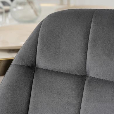 Стул бархатный MEBEL ELITE LUCKY Velvet Серый / Золотой фотография