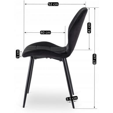 Комплект стіл MEBEL ELITE EDWIN 160(260)х90 см Дуб Золотий / Чорний +6 стільці IRYS Чорний фотографія