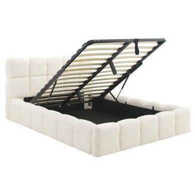 Ліжко двоспальне MEBEL ELITE MURACJA 140x200 см Кремовий Букле фотографія