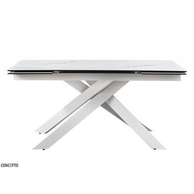 Стіл Обідній GRACIO STRATURARIO WHITE КЕРАМІКА 160-240 см Concepto Білий повністю / White фотографія