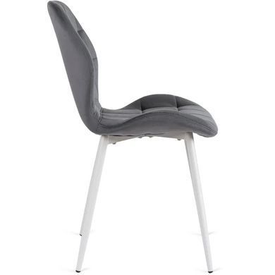 Стул бархатный MEBEL ELITE LUCKY Velvet, Серый/Белый фотография