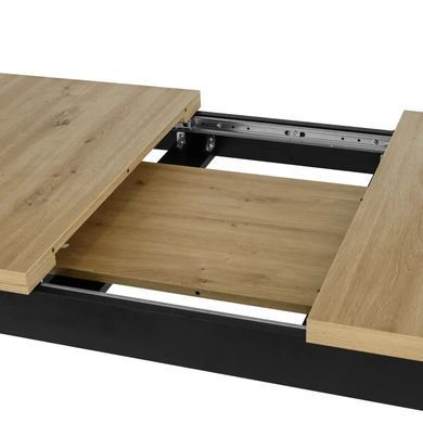 Стіл розкладний MEBEL ELITE SKUBI 120(160)х75 см Дуб рив'єра / чорний фотографія