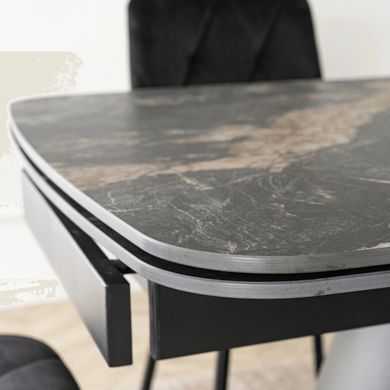 Стол раскладной MEBEL ELITE VERONA 160(240)х90 см Черный мрамор/черный фотография