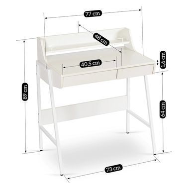 Письменный стол MEBEL ELITE PERI 77 см Белый фотография