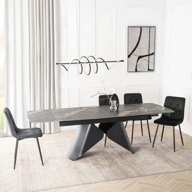 Стол раскладной MEBEL ELITE VERONA 160(240)х90 см Черный мрамор/черный фотография