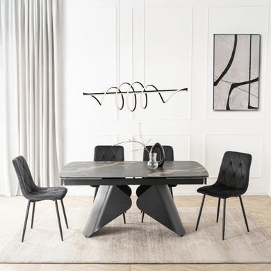 Стол раскладной MEBEL ELITE VERONA 160(240)х90 см Черный мрамор/черный фотография