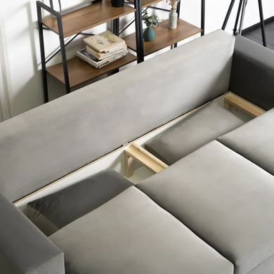 Диван 3-х местный бархатный MEBEL ELITE NICOLO Velvet 238 см Серый фотография