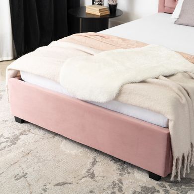 Кровать бархатная MEBEL ELITE APOLLO Velvet 120x200см Розовая фотография