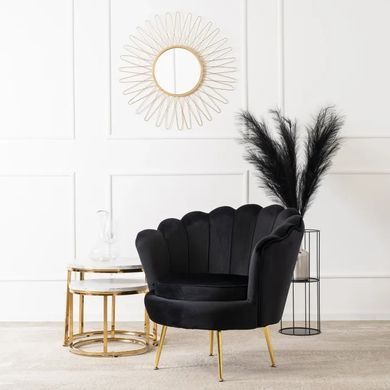 Крісло м'яке оксамитове MEBEL ELITE ANGEL Velvet Чорний фотографія