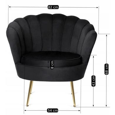 Крісло м'яке оксамитове MEBEL ELITE ANGEL Velvet Чорний фотографія